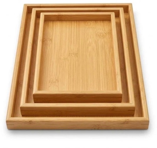 Set wooden trays bamboo - set,