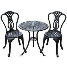 Bistro Set Black Cast