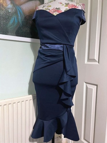 Lipsy navy bardot - navy, bodycon