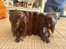 2 Vintage Wooden Wood Carved