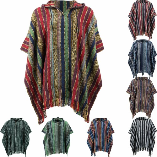 Hippie hoodie poncho - hippie, long