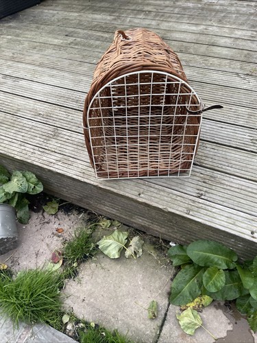 Vintage wicker basket pet - basket,