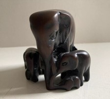 Vintage Wooden Elephant Family