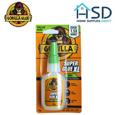 Gorilla Super Glue Gel 25g XL Green Liquid Formula Rubber Reinforced Metal Wood