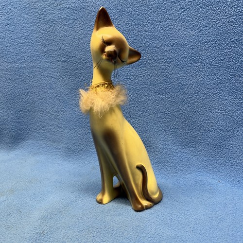 Vtg siamese cat figurine brown - figurine,