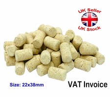 Corks 22x38mm Natural Straight For Standard Wine Bottle High Quality UK Stock