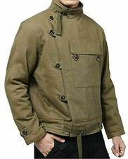 Mens Vintage Swedish Motorcycle Jacket Men's Winter Army Tank Coat Cotton Jacket