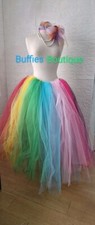 LONG Lined Tulle  Skirt 40 inch length Tutu Wedding Rainbow sizes 8-28