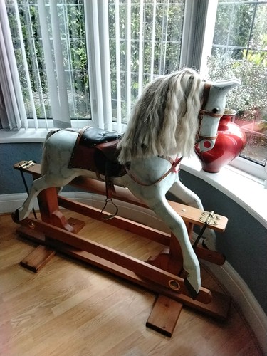 Antique rocking horse grey - rocking,