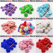 100 Pcs Large 6CM Artificial Flowers Foam Rose Heads Wedding Party Decor Bouquet