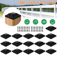 16 Pack Fence Post Caps Kits Waterproof Plastic Deck Post Caps Protect Wood Post