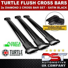 FITS VW T5 T6 TRANSPORTER 3 CROSS BARS SET - BLACK FITS ROOF BAR RAILS