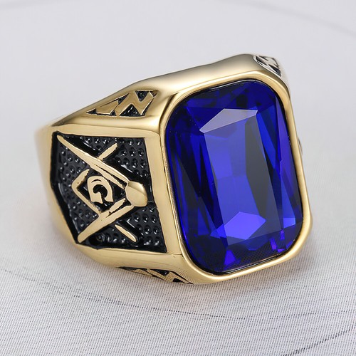Men stone masonic signet - masonic, ring