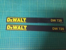 DEWALT DW720 RADIAL ARM ~ DECALS ~ ORIGINAL ARM DECALS ON ALLOY ~ PAIR ~ vgc