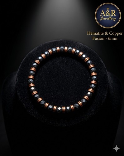 Men hematite copper bracelet - copper,