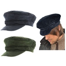 Lennon Cord Mariner Breton Cap Navy Olive 4 Sizes Barge Fisherman Greek Sailor