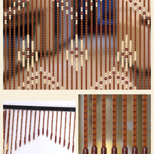 175cm wooden beaded door - beaded,