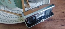 Vintage folding opera glasses, "2.5x25mm" compact binoculars "GREEN 2.5x JAPAN"