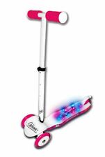 Ozbozz Kids Girls 3 Wheel Tri LED Light Burst Handle Adjustable Pink Scooter