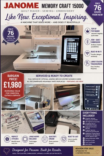 Janome memory craft 15000 - janome,