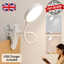 LED USB Rechargeable Clamp Clip On Flexible Desk Light Bed Read Table Night Lamp