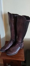 Tamaris Ladies Tall Knee High dark brLeather  Boots - UK 5 (EU38) Good Condition