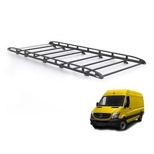 Mercedes Sprinter Roof Rack for LWB, High Roof Rhino KammRack (Black)