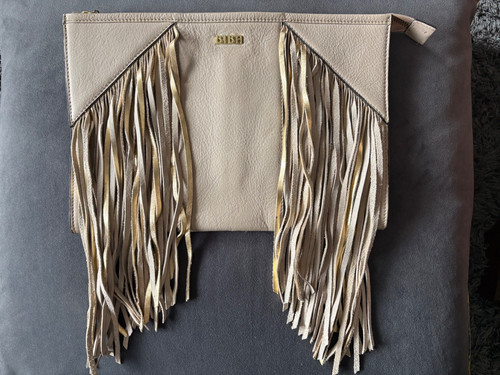 Biba leather evening clutch