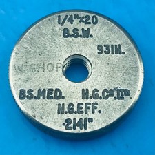 1/4 x 20 BSW NoGo Screw Thread Ring Gauge (1613)