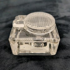 Pressed Glass Inkwell Vintage