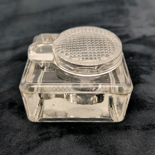 Pressed glass inkwell - inkwell, vintage