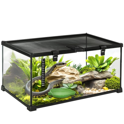 Pawhut glass reptile terrarium - reptile,
