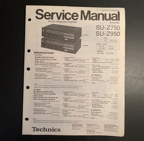 Technics z750 z950 - technics, su-z950
