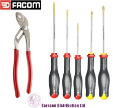 FACOM WATERPUMP PLIERS & 5 PIECE SCREWDRIVER SET, PHILLIPS & SLOTTED - AT5.170PB