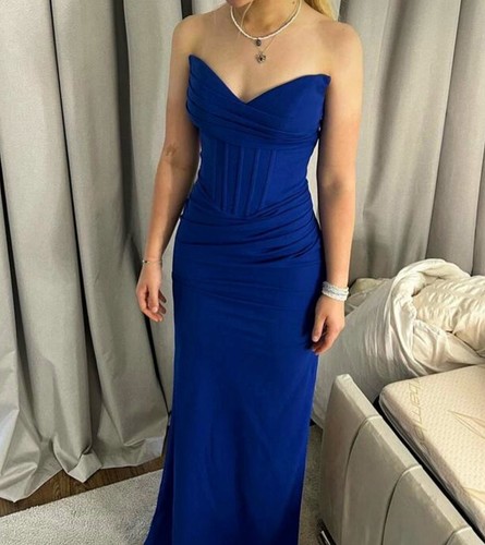 Royal blue corset strapless