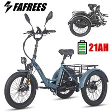 Fafrees 20in Electric Tricycle Cargo E-Trike 48V 21Ah 3 Wheel E-Bike with Basket