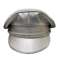 Genuine Cowhide Silver Hain Leather Muir Hat,silver Bluf Gay Cap Event Solve Hat