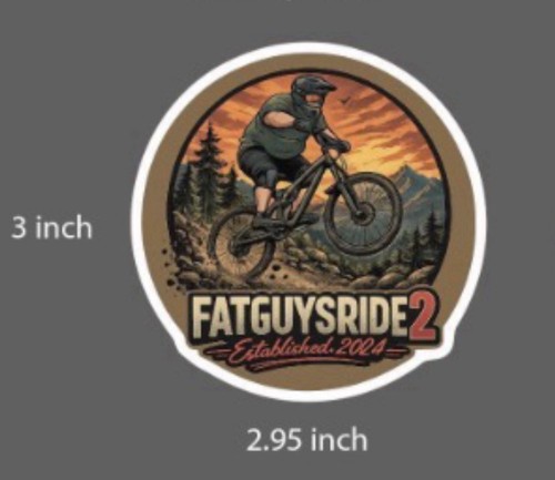 Fat guy mountain bike stickers - fat,
