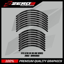 KTM Rim Decals SX 85 19" / 16" Big Wheel MX Motocross Graphics BLK / GRY