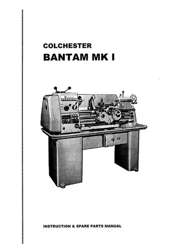 Colchester bantam mk1 lathe - colchester,