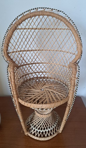 Vintage mini wicker peacock - vintage,