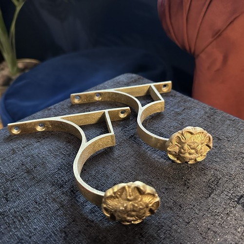 Vintage brass curtain - brass, pole