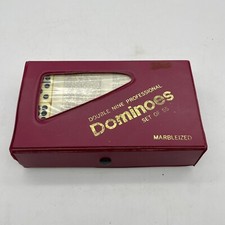 Vintage Marbleized Double-Nine Professional Dominoes Game Set of 55