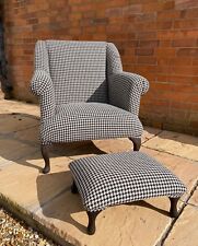 Quality Handmade /Fireside  ArmChairs Laura Ashley Styl- Footstool -Houndstooth