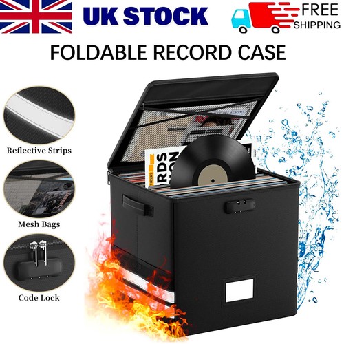 Black vinyl record storage - black, box