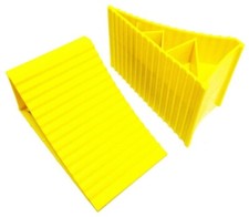 2 x WHEEL CHOCKS YELLOW LARGE