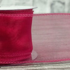 SHEER ORGANZA WIRED EDGE RIBBON 32mm-70mm Large Chiffon Decoration Per 3 Metres