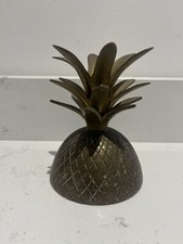 Vintage Brass Pineapple Lid Only Storage Ice Bucket Prop 60s 70s
