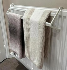 2 Bar White Radiator Clothes