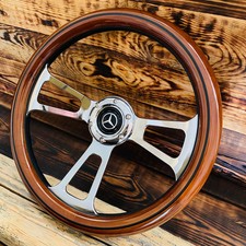 14" Real Wood Steering Wheel For Mercedes Benz R107 C107 W115 W123 W126 W201